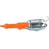 A work light with an orange handle and a silver metal cage and reflector. Náhľad obrázku produktu