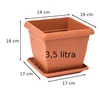 Květináč čtvercový Tradiční 19 cm Terakota 3,5 L kapacita Náhled obrázku produktu 2