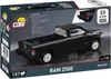 The image shows the packaging of a COBI RAM 2500 building block set. The packaging features a prominent image of the assembled black RAM 2500 truck, along with product details and branding. Podgląd zdjęcia produktu