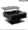MODFU Table Basse Noir, 1 Espace de Rangement Caché, 1 Voir les images du produit 4