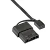 A close-up shot of a black computer fan adapter cable with two connectors. Produktbild-Vorschau