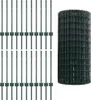 A set of green fence posts and a roll of green wire mesh fencing. Podgląd zdjęcia produktu