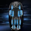 A diagram showing the placement of massage air cushions on a human silhouette within a massage chair. Voir les images du produit