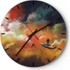 Wanduhr - Rund - Glasuhr - Abstraktion Boot - 30x30cm - Produktbild-Vorschau 1