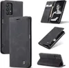 A collage of images showing a black leather flip phone case for a Samsung Galaxy A32 5G, with various angles and a close-up of the phone inside. Produktbild-Vorschau