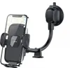A black car phone holder with a smartphone mounted on it, against a white background. Náhled obrázku produktu