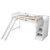 Hochbett mit Lattenrost, Rausfallschutz, Treppe und Produktbild-Vorschau 1
