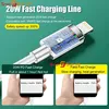 A marketing image showing a fast charging cable and its benefits compared to a fake fast charging cable. Produktbild-Vorschau