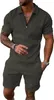 ASKSA Herren Sommer Trainingsanzug Polo Hemd Set Kurzarm Produktbild-Vorschau 1