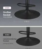 Comparison of two bar stool bases, highlighting the larger base for better stability. Produktbild-Vorschau