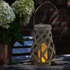 BURI Lanterne solaire de jardin aspect rotin Bougie Voir les images du produit 2