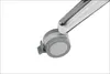 Close-up view of a rolling caster wheel with a chrome-plated support leg, likely from a piece of office or furniture equipment. Produktbild-Vorschau