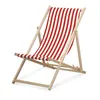 Chaise longue - rayée étroite - rouge - pliable - en bois Voir les images du produit 1