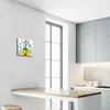 Glasuhr Wanduhr Küchenuhr Echt-Glas 30x30 cm Zitrone gelb Produktbild-Vorschau 4