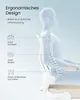 Diagram showing the ergonomic support of a chair on a person's back. Produktbild-Vorschau