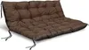 A brown tufted cushion for outdoor furniture, possibly a sofa or bench, shown from a diagonal angle on a white background. Anteprima dell’immagine prodotto