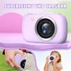 A digital camera is shown in a marketing image with text overlays and lifestyle shots. Produktbild-Vorschau