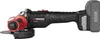A cordless angle grinder is shown in a side profile against a white background. Produktbild-Vorschau