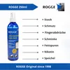 A bottle of screen cleaner is shown next to a list of its cleaning capabilities. Produktbild-Vorschau