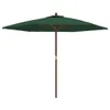 vidaXL Parasol z drewnianym drążkiem zielony 299x240 cm Podgląd zdjęcia produktu 1