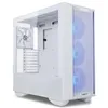 A white Lian-Li LANCOOL III RGB Mid-Tower computer case with blue LED fans. Anteprima dell’immagine prodotto