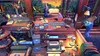 A cluttered desk in a jungle-themed room, with various objects and a bird. Produktbild-Vorschau