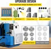 A collage of images showing a mini lathe and its accessories, with text highlighting features and included parts. Produktbild-Vorschau
