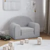 vidaXL Rozkladacia pohovka pre deti Svetlo šedá Mäkký plyš Náhľad obrázku produktu 1
