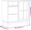 vidaXL Příborník s prosklenými dveřmi FLAM 80x40x80 cm z Náhled obrázku produktu 8