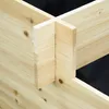 A close-up view of the corner joint of a wooden raised garden bed. Produktbild-Vorschau