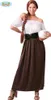 Wirtin-Damenkostüm Mittelalter weiss-braun - M (38-40) Produktbild-Vorschau 1