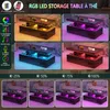 Moderní konferenční stolek LED, světlý, s úložným Náhled obrázku produktu 3