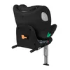 A black child car seat with an ISOFIX base and adjustable support leg, shown from the rear-side. Produktbild-Vorschau