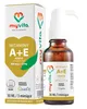 A product shot of a bottle of MyVita Vitamin A + E supplement and its packaging, presented on a white background. Produktbild-Vorschau