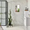 Relaxdays Badspiegel, Wandspiegel mit Ablage, Walnuss Produktbild-Vorschau 2