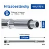 Close-up of a flexible hose with technical specifications and dimensions indicated. Produktbild-Vorschau