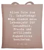 Mr. & Mrs. Panda Tote Bag Spruch 71. Geburtstag - Braun Produktbild-Vorschau 1