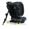 A rear-view of a gray car seat with yellow ISOFIX connectors extended. Voir les images du produit