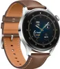 A close-up, studio shot of a HUAWEI Watch 3 with a brown leather strap, presented against a white background. Anteprima dell’immagine prodotto