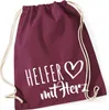 Huuraa Turnbeutel Helfer mit Herz 12 Liter Burgundy Produktbild-Vorschau 1