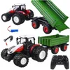 Traktor na diaľkové ovládanie + zelený príves RC0602 Náhľad obrázku produktu 1