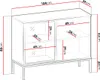 A line drawing diagram of a sideboard with dimensions indicated by red lines and text. Anteprima dell’immagine prodotto
