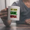 Kaffeebecher Eat. Sleep. Game. Repeat. Zocker Tasse für Produktbild-Vorschau 2
