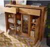 Sideboard Massivholz mit Glastüren WILSON-69 in Kiefer Produktbild-Vorschau 2