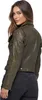 Tazzio Damen Lederjacke F507 Khaki M Produktbild-Vorschau 4