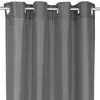 A close-up view of a gray curtain hanging from a curtain rod. Voir les images du produit