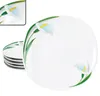 6x Bílý talíř Calla porcelán 6 osob květinové nádobí bílé Náhled obrázku produktu 1