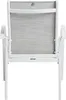 The back view of a white KETTLER outdoor chair with a grey fabric seat and back. Produktbild-Vorschau