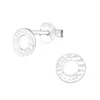 Ohrstecker Kreis gehämmert: 925 Silber Ohrringe offen Produktbild-Vorschau 1