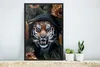MuchoWow® MuchoWow® Gerahmtes Poster Tiger - Blumen - Produktbild-Vorschau 4